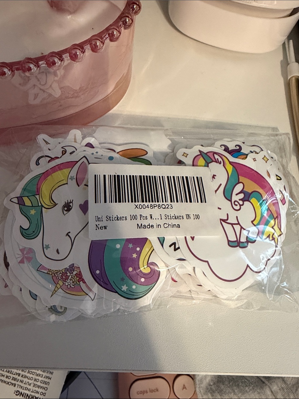 Unbranded Rainbow Unicorn Stickers - Pink, Purple, Teal (Pack of 100)